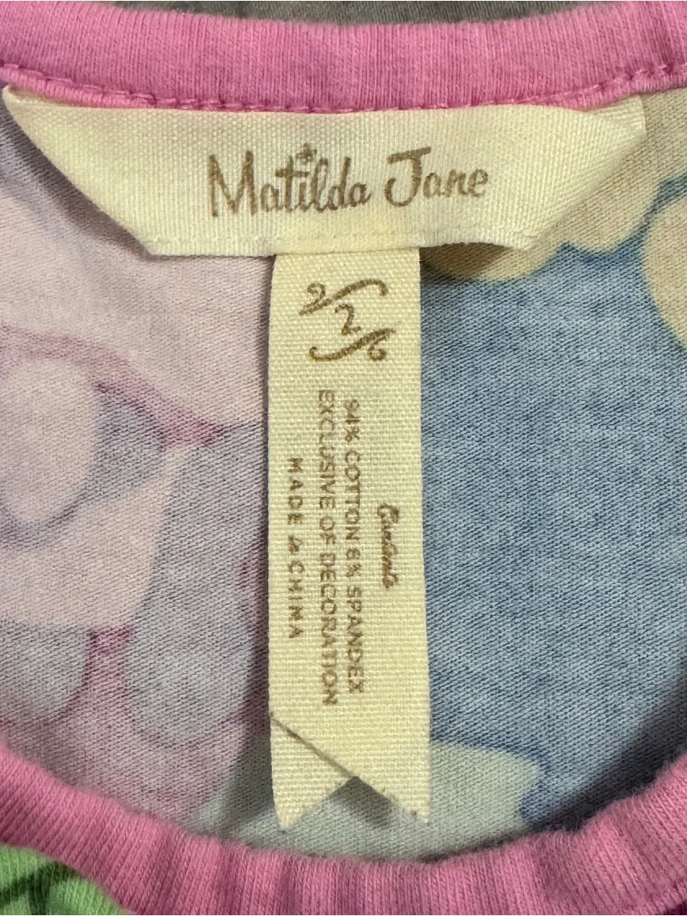 Matilda Jane Baby Girl Bright Blue Floral Ruffle Dress with Pink Accents